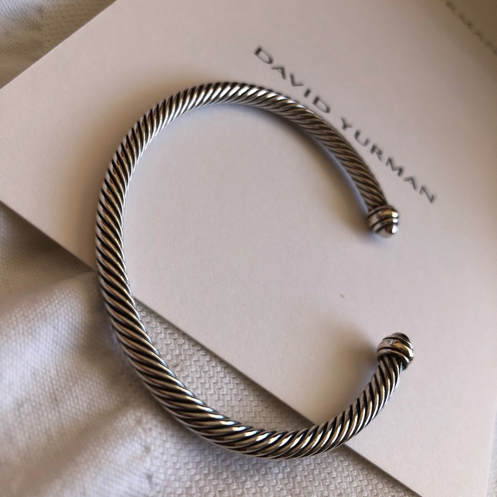 David Yurman Cable Bracelet Size M w/ 18k gold - Picture 4 of 5